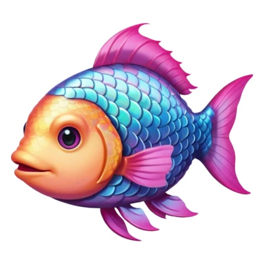 fish with pink hair sticker