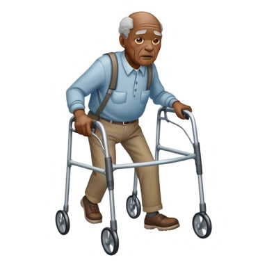 Old black man with a walker sticker
