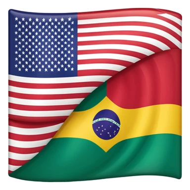 A Brazil Flag Mixed With USA Flag sticker