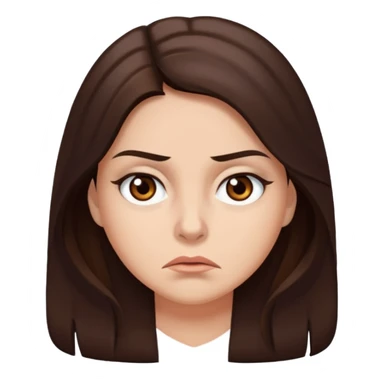 Eyes rolling Tammy with long dark brown hair. She is rolling her brown eyes because she is annoyed.  sticker