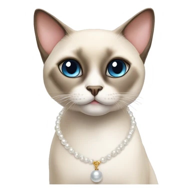 cute siamese cat with pearl necklace sticker