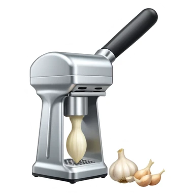 garlic being pressed in a garlic press sticker