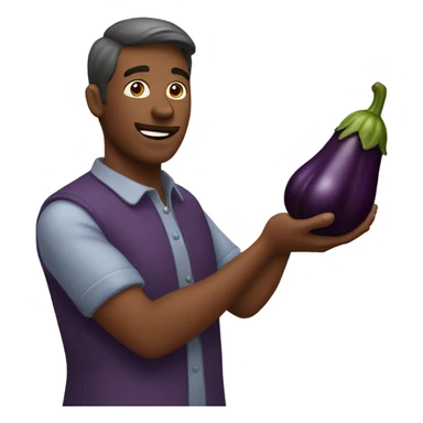 Man with egg plant  sticker