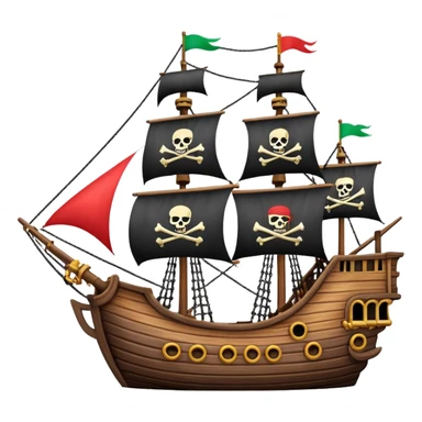 random colors pirate ships sticker