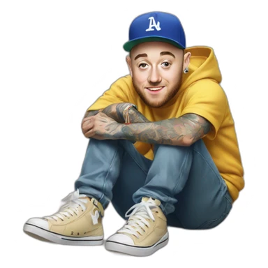 Mac Miller sit on the flor sticker