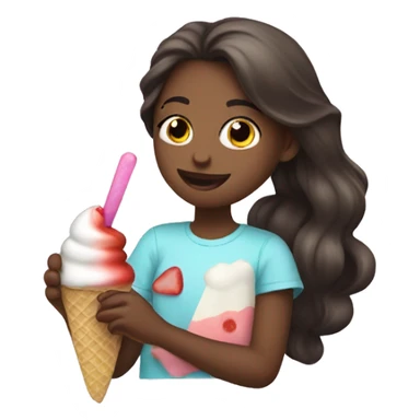 The girl who eats popsicle ice cream sticker