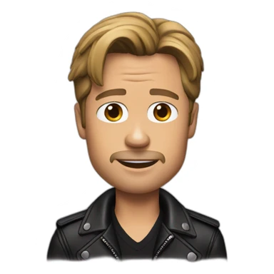 Brad pitt wearing a black leather jacket sticker