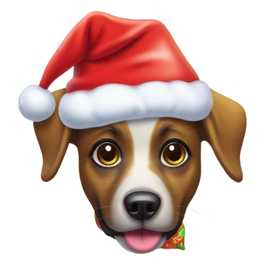 Lisa frank Christmas dog with Santa hat sticker