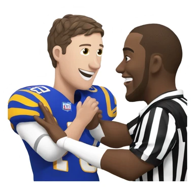 Josh Allen getting a pat on the back from the referee sticker