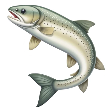 lake trout (Salvelinus namaycush) that looks cute and is in a bendy swimming positon sticker