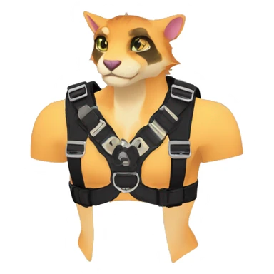 Anthro Punk Fursona Chest Harness  sticker