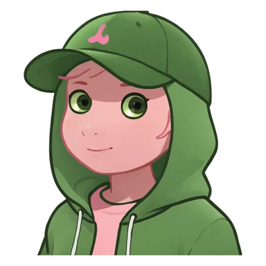 Blonde girl with a light pink hat and a very cute warm light pink hoddie sticker