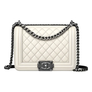 chanel le boy white color bag sticker