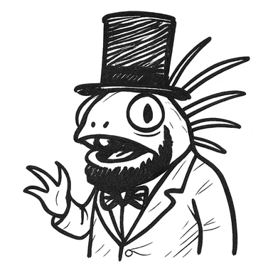 A murloc from World of Warcraft dressed as Abraham Lincoln sticker
