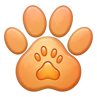a very light pale pastel apricot pawprint sticker