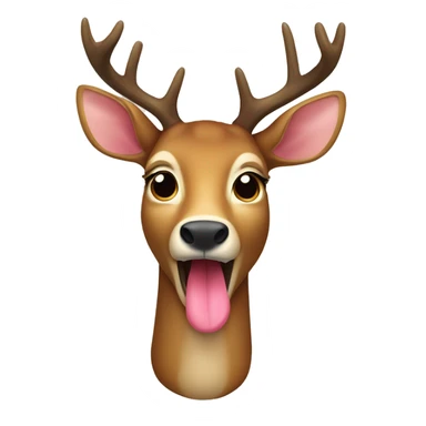 deer with its tongue out and x’s for eyes sticker