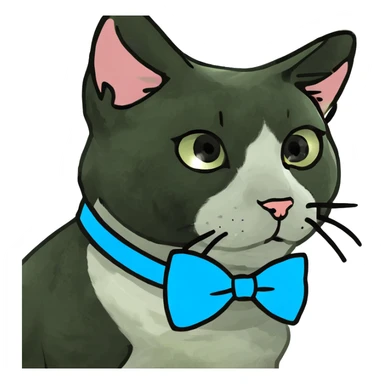 Tuxedo cat with a bow ￼ sticker