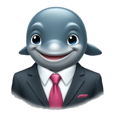 dolphin in a suit sticker
