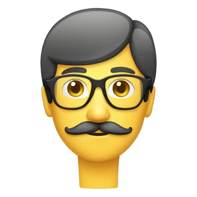Moustache safety glasses sticker