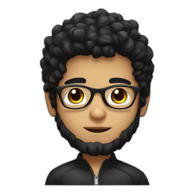 cute boy with black hair and glasses sticker