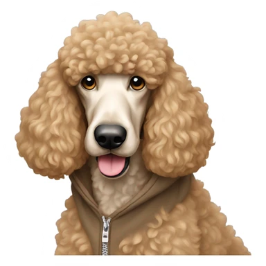 Standard poodle wearing hoodie  sticker