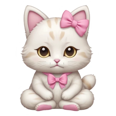 meditating cute cat with pink bow sticker
