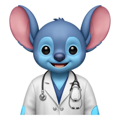 stitch com fantasia de médico sticker
