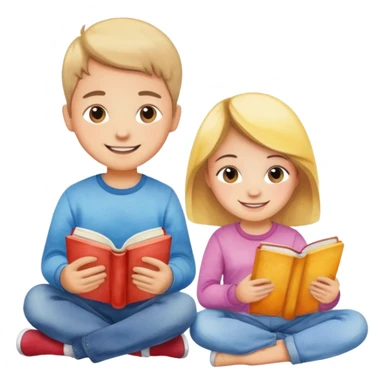 watercolor books and children  sticker