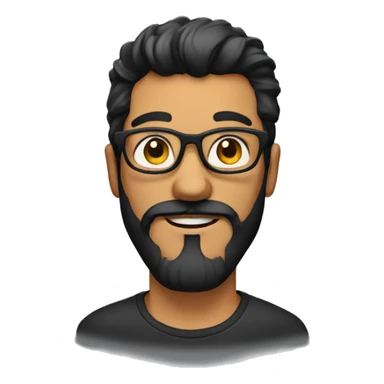 Hombre con pelo corto negro, barba y lentes sticker