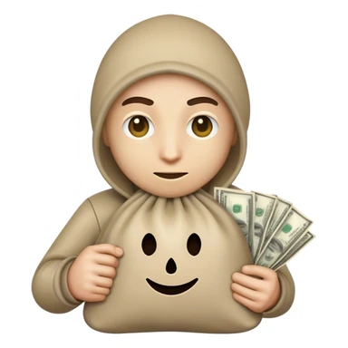 bank robber emoji holding a generic money bag sticker