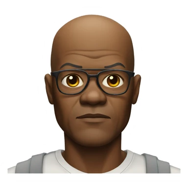 bald samuel l jackson serious wearing shirt sticker