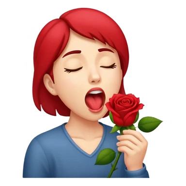 Some one yawing a rose tou sticker