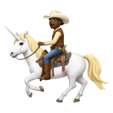 Unicorn riding a cowboy sticker