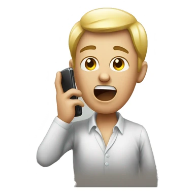 person speaking loudly on cellphone sticker