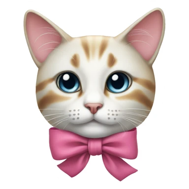 cat with coquette bow sticker