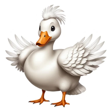 A goose wearing a dog costume sticker