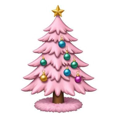 an aesthetic baby pink  christmas tre sticker