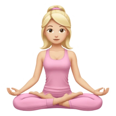 blonde yoga girl light pink clothes n sticker