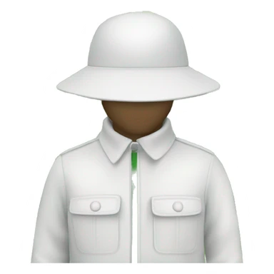 gardener pith helmet jacket white green trees  sticker
