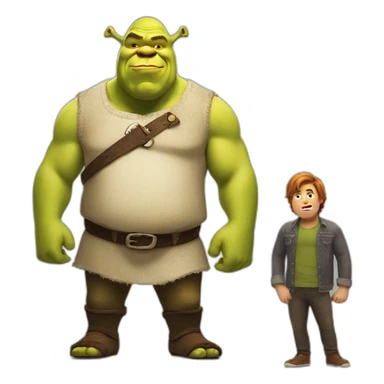 Shrek with a big bully sticker