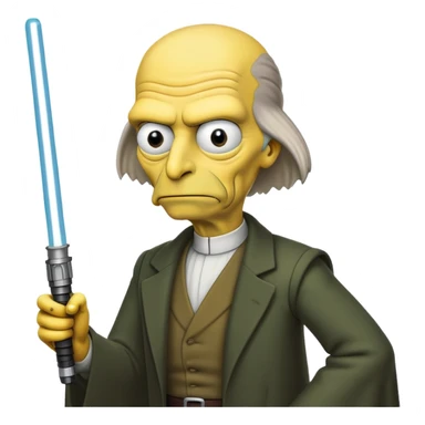 Mr burns with a light sabre  sticker