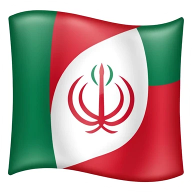 square iranian flag green white and red  sticker