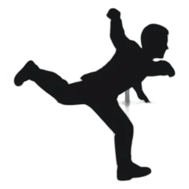 silhouette of man falling out window sticker