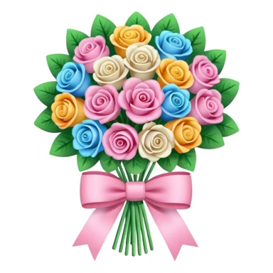 Money bouquet with a light pink bow on it sticker