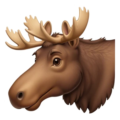 female moose small antlers sticker