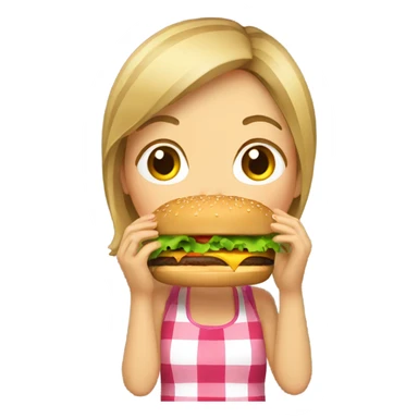 Girl eating a Burger  sticker