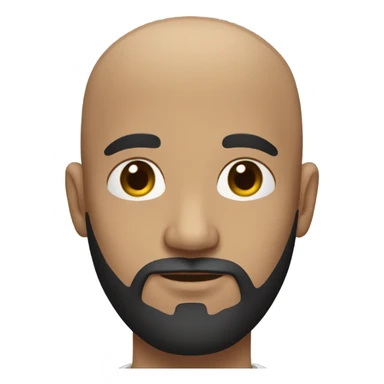 Brown bald guy with a black beard and black eyes sticker