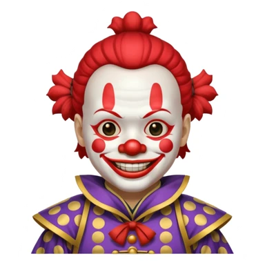 clown, wearing japanese samurai custome sticker