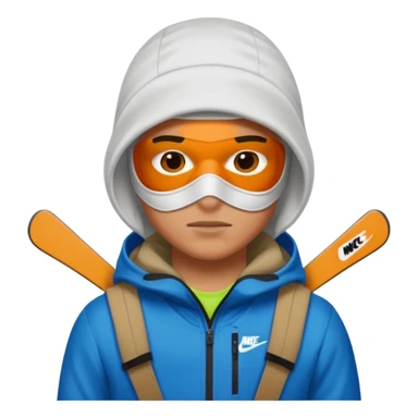 White person wearing a Nike Tex with hood and ski mask sticker