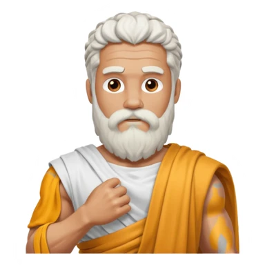 An emoji of the Greek god Zeus sticker